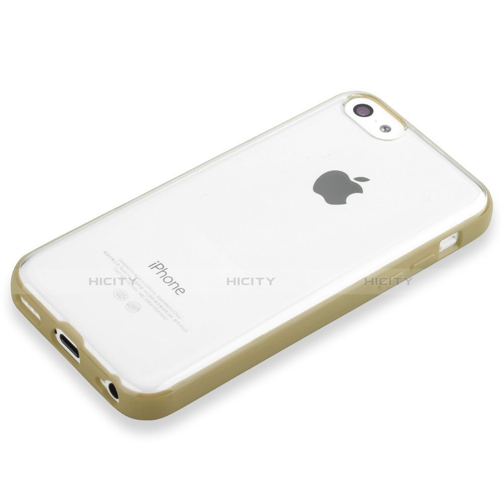 Funda Bumper Silicona Transparente Mate T01 para Apple iPhone 5C Amarillo