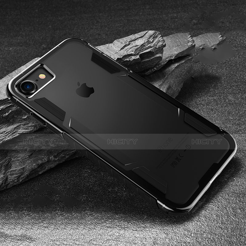 Funda Bumper Silicona Transparente para Apple iPhone 8 Negro