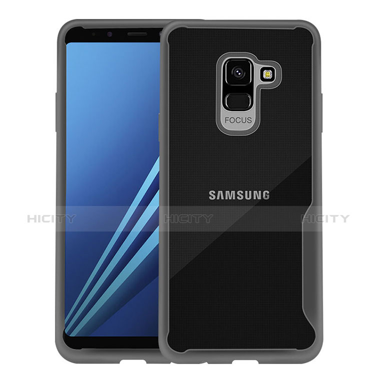 Funda Bumper Silicona Transparente para Samsung Galaxy A8+ A8 Plus (2018) A730F Negro