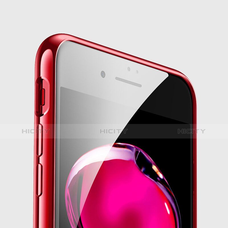 Funda Bumper Silicona Transparente T01 para Apple iPhone 7 Plus Rojo