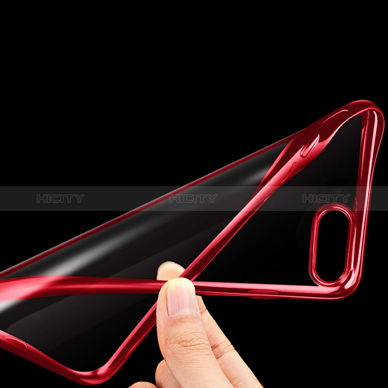 Funda Bumper Silicona Transparente T01 para Apple iPhone 8 Plus Rojo