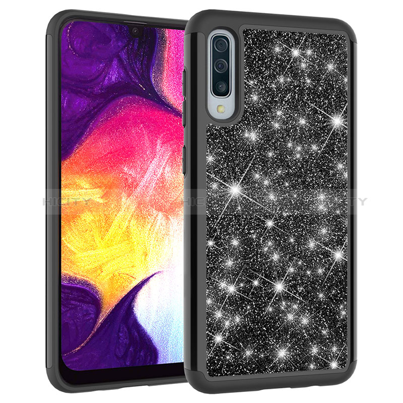 Funda Bumper Silicona y Plastico Carcasa Frontal y Trasera 360 Grados Bling-Bling JX1 para Samsung Galaxy A50S