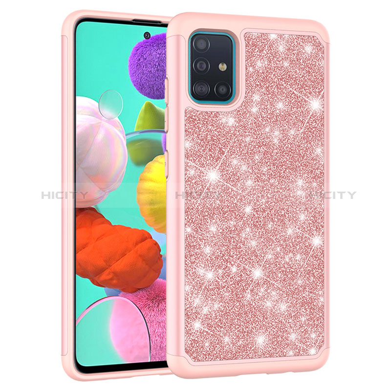 Funda Bumper Silicona y Plastico Carcasa Frontal y Trasera 360 Grados Bling-Bling JX1 para Samsung Galaxy A51 4G