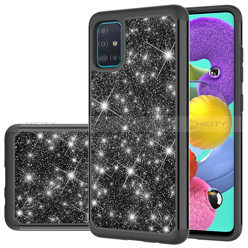 Funda Bumper Silicona y Plastico Carcasa Frontal y Trasera 360 Grados Bling-Bling JX1 para Samsung Galaxy A51 5G