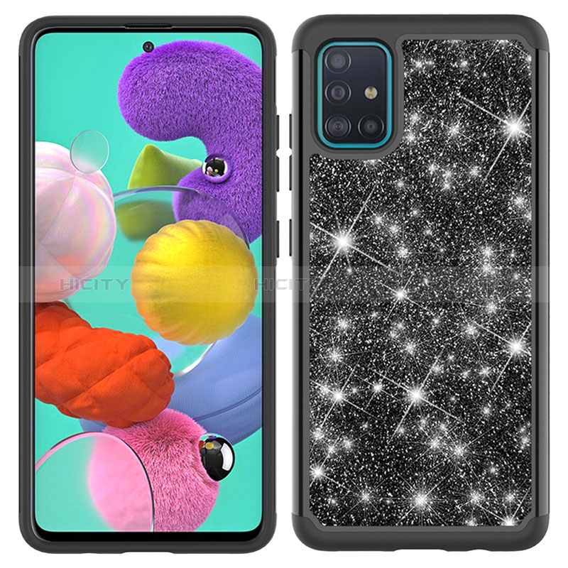 Funda Bumper Silicona y Plastico Carcasa Frontal y Trasera 360 Grados Bling-Bling JX1 para Samsung Galaxy A51 5G