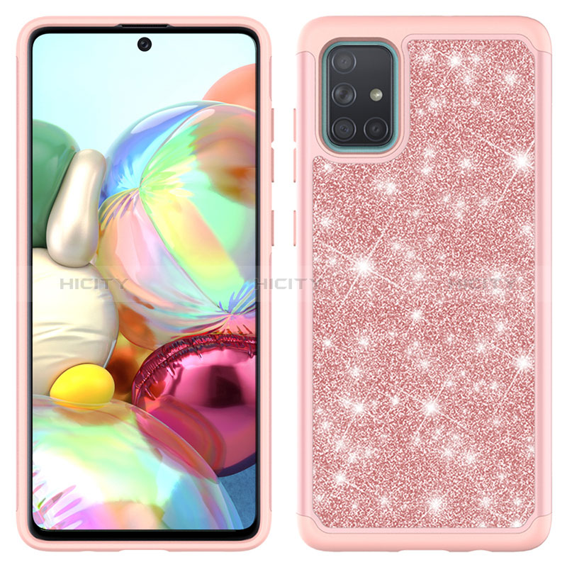 Funda Bumper Silicona y Plastico Carcasa Frontal y Trasera 360 Grados Bling-Bling JX1 para Samsung Galaxy A71 5G