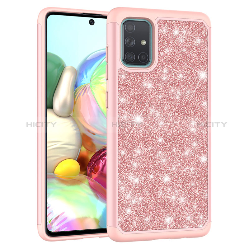 Funda Bumper Silicona y Plastico Carcasa Frontal y Trasera 360 Grados Bling-Bling JX1 para Samsung Galaxy A71 5G