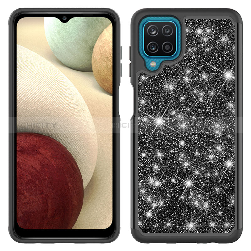 Funda Bumper Silicona y Plastico Carcasa Frontal y Trasera 360 Grados Bling-Bling JX1 para Samsung Galaxy M12