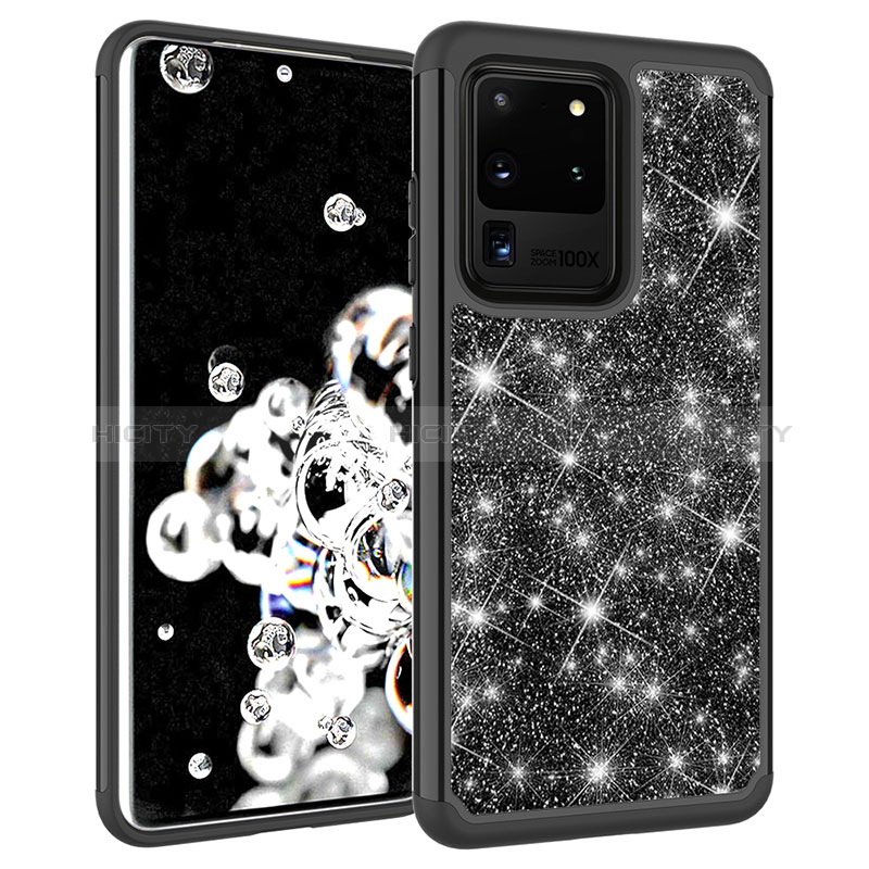 Funda Bumper Silicona y Plastico Carcasa Frontal y Trasera 360 Grados Bling-Bling JX1 para Samsung Galaxy S20 Ultra