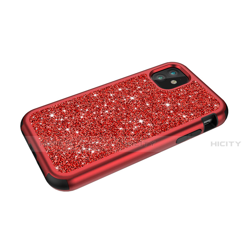 Funda Bumper Silicona y Plastico Carcasa Frontal y Trasera 360 Grados Bling-Bling para Apple iPhone 11