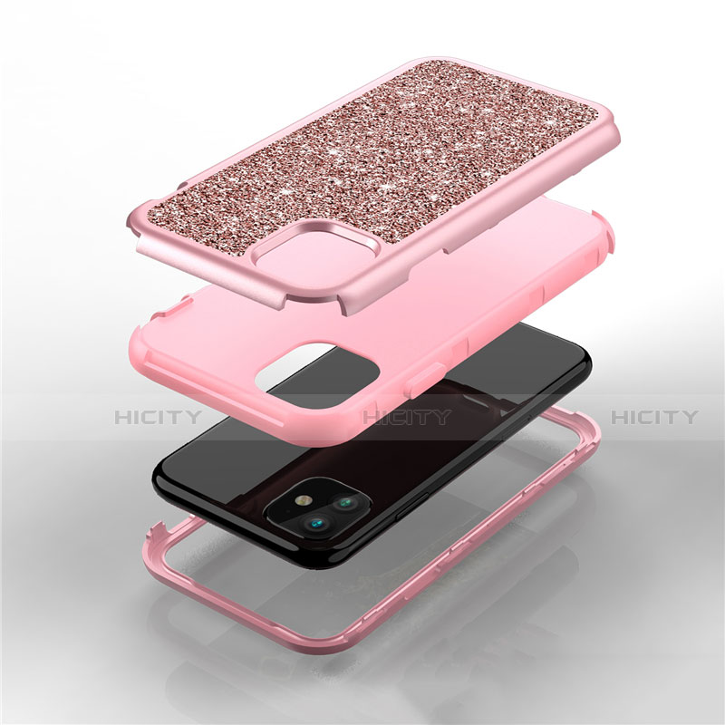 Funda Bumper Silicona y Plastico Carcasa Frontal y Trasera 360 Grados Bling-Bling para Apple iPhone 11