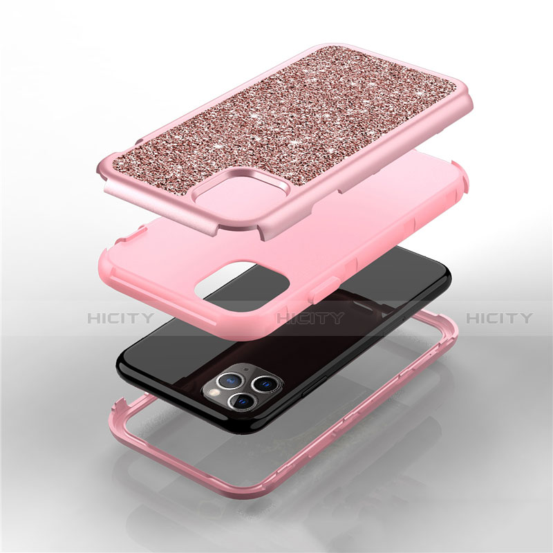 Funda Bumper Silicona y Plastico Carcasa Frontal y Trasera 360 Grados Bling-Bling para Apple iPhone 11 Pro Max