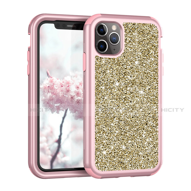 Funda Bumper Silicona y Plastico Carcasa Frontal y Trasera 360 Grados Bling-Bling para Apple iPhone 11 Pro Max