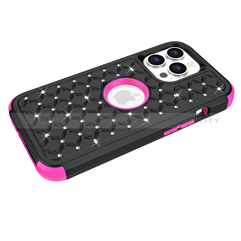 Funda Bumper Silicona y Plastico Carcasa Frontal y Trasera 360 Grados Bling-Bling para Apple iPhone 13 Pro