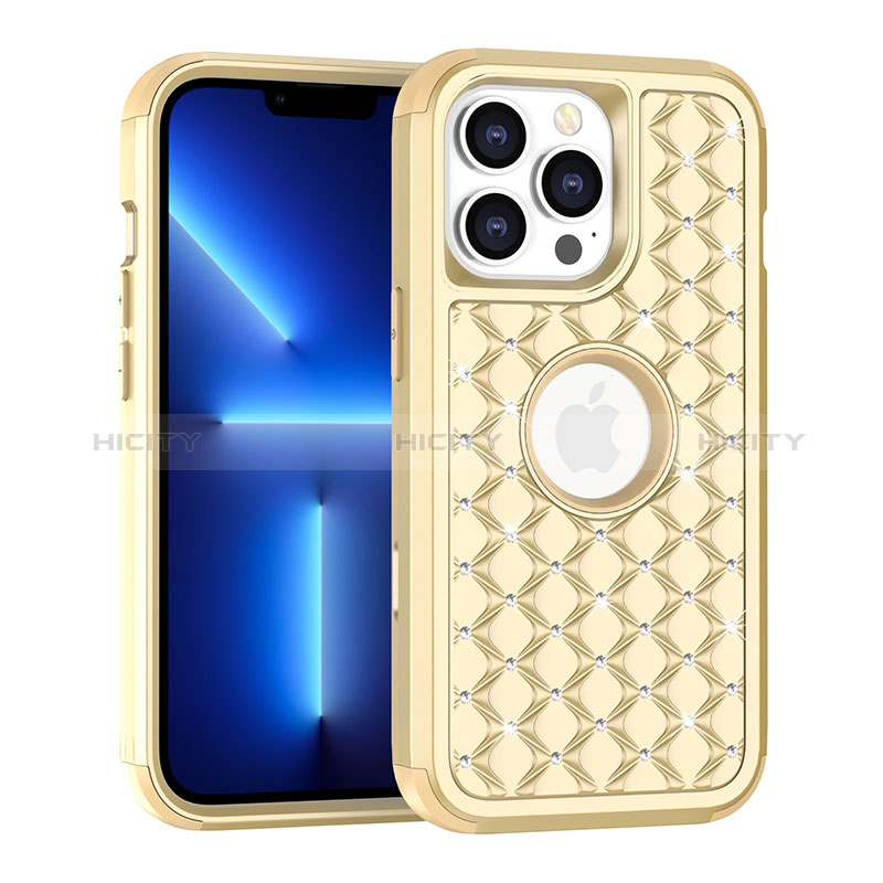 Funda Bumper Silicona y Plastico Carcasa Frontal y Trasera 360 Grados Bling-Bling para Apple iPhone 13 Pro Max