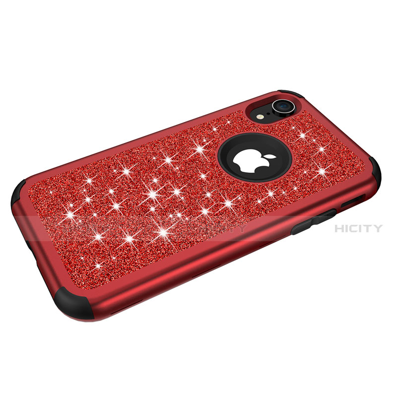 Funda Bumper Silicona y Plastico Carcasa Frontal y Trasera 360 Grados Bling-Bling para Apple iPhone XR