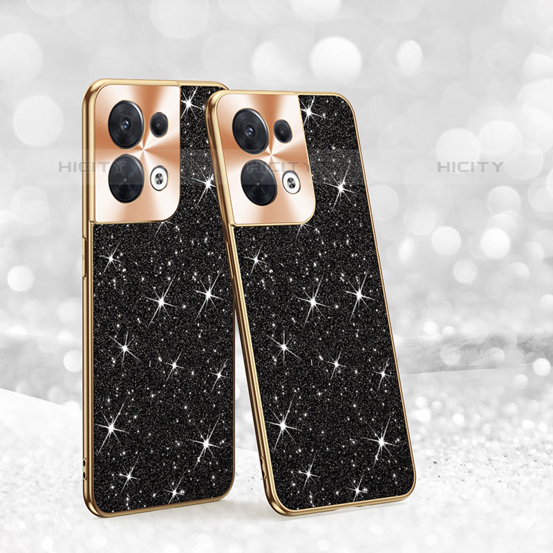 Funda Bumper Silicona y Plastico Carcasa Frontal y Trasera 360 Grados Bling-Bling para Oppo Reno8 5G