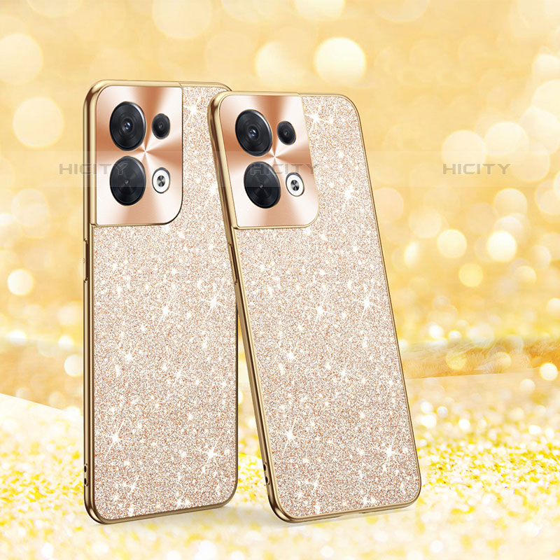 Funda Bumper Silicona y Plastico Carcasa Frontal y Trasera 360 Grados Bling-Bling para Oppo Reno8 5G