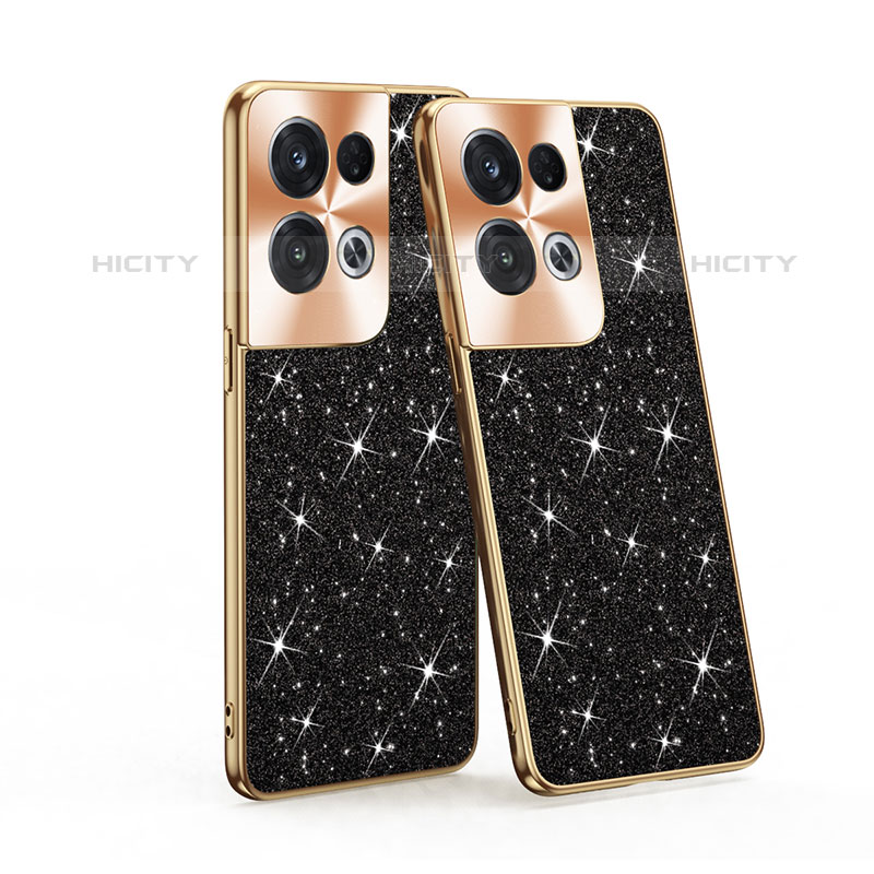 Funda Bumper Silicona y Plastico Carcasa Frontal y Trasera 360 Grados Bling-Bling para Oppo Reno8 Pro 5G