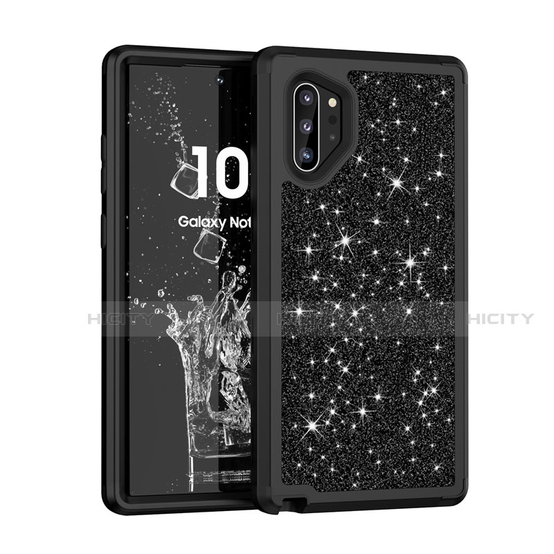 Funda Bumper Silicona y Plastico Carcasa Frontal y Trasera 360 Grados Bling-Bling para Samsung Galaxy Note 10 Plus