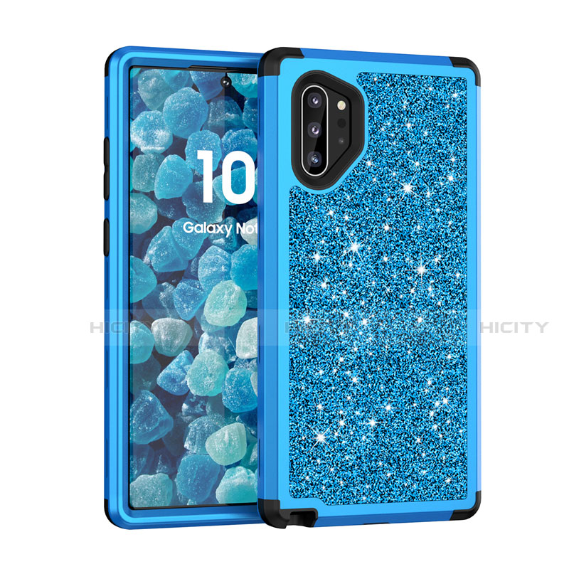 Funda Bumper Silicona y Plastico Carcasa Frontal y Trasera 360 Grados Bling-Bling para Samsung Galaxy Note 10 Plus