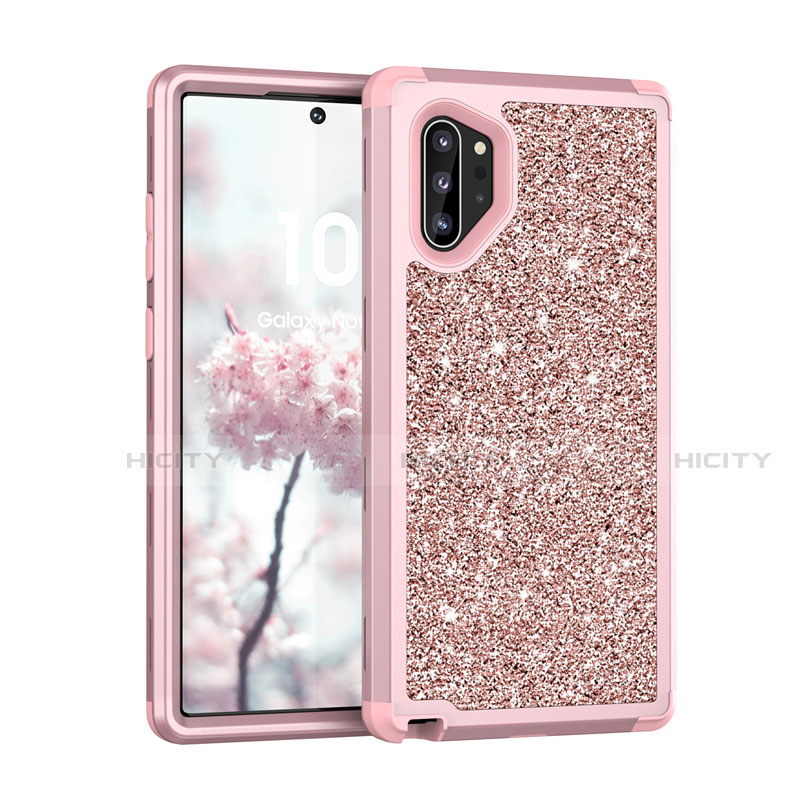 Funda Bumper Silicona y Plastico Carcasa Frontal y Trasera 360 Grados Bling-Bling para Samsung Galaxy Note 10 Plus