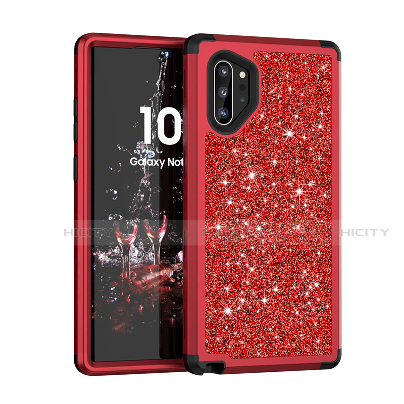 Funda Bumper Silicona y Plastico Carcasa Frontal y Trasera 360 Grados Bling-Bling para Samsung Galaxy Note 10 Plus 5G