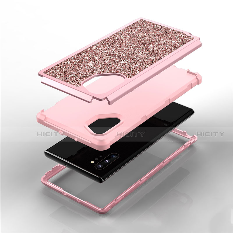 Funda Bumper Silicona y Plastico Carcasa Frontal y Trasera 360 Grados Bling-Bling para Samsung Galaxy Note 10 Plus 5G