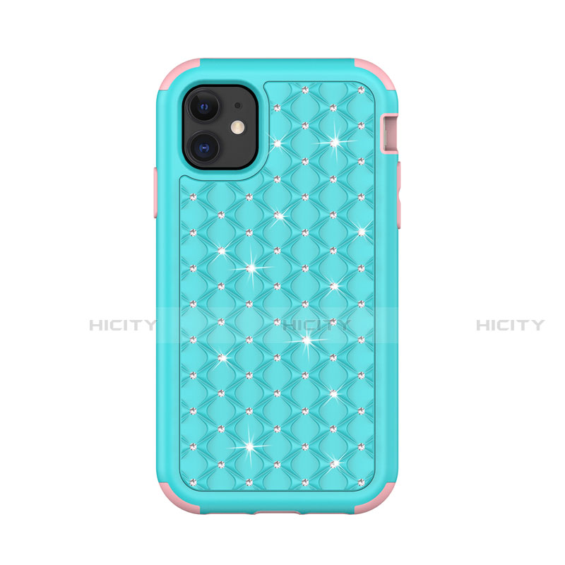 Funda Bumper Silicona y Plastico Carcasa Frontal y Trasera 360 Grados Bling-Bling U01 para Apple iPhone 11