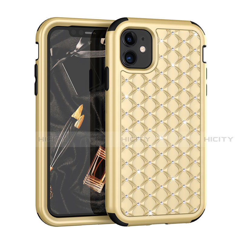 Funda Bumper Silicona y Plastico Carcasa Frontal y Trasera 360 Grados Bling-Bling U01 para Apple iPhone 11