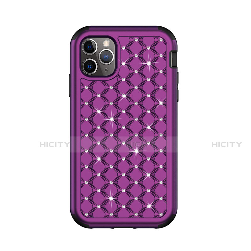 Funda Bumper Silicona y Plastico Carcasa Frontal y Trasera 360 Grados Bling-Bling U01 para Apple iPhone 11 Pro