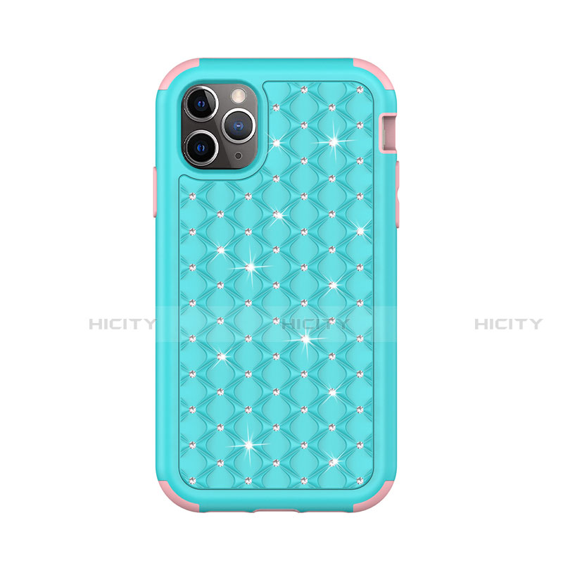 Funda Bumper Silicona y Plastico Carcasa Frontal y Trasera 360 Grados Bling-Bling U01 para Apple iPhone 11 Pro