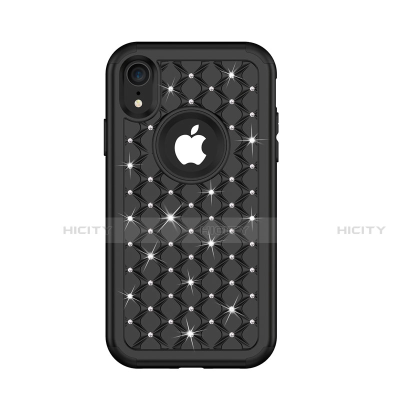 Funda Bumper Silicona y Plastico Carcasa Frontal y Trasera 360 Grados Bling-Bling U01 para Apple iPhone XR