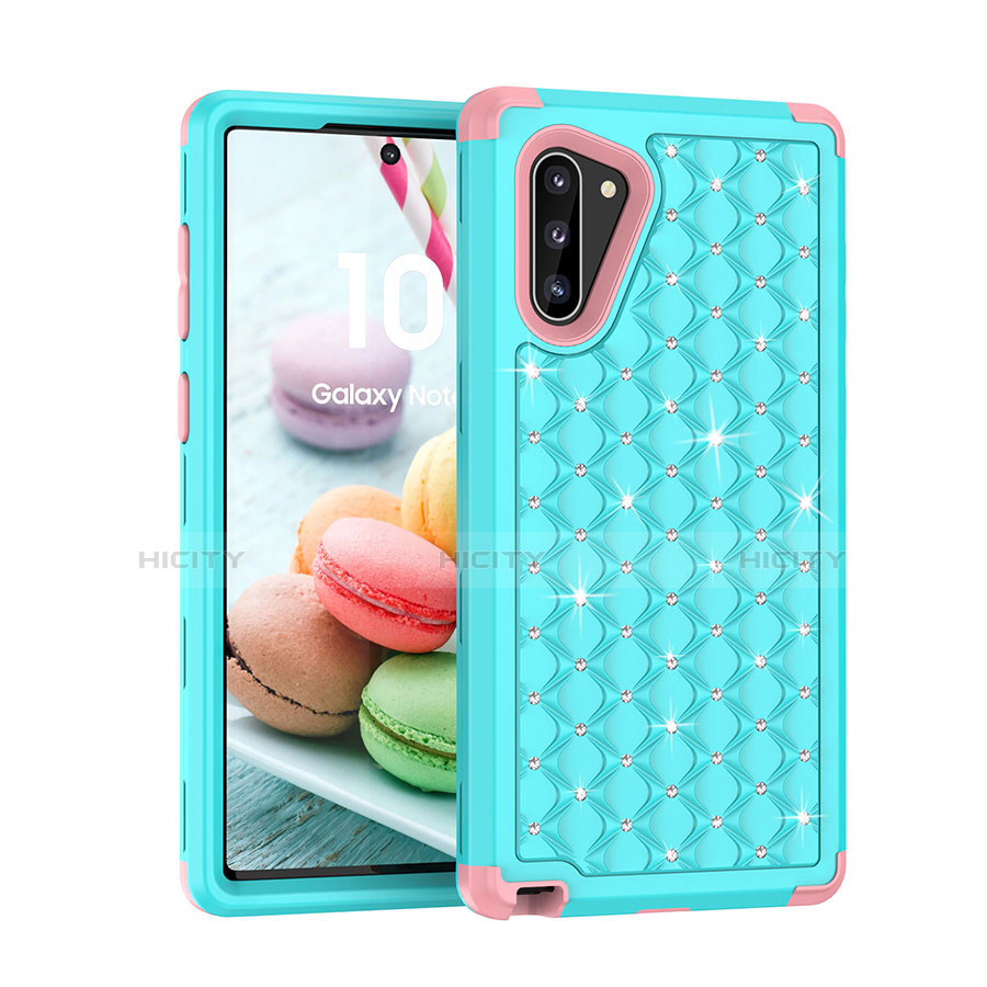 Funda Bumper Silicona y Plastico Carcasa Frontal y Trasera 360 Grados Bling-Bling U01 para Samsung Galaxy Note 10