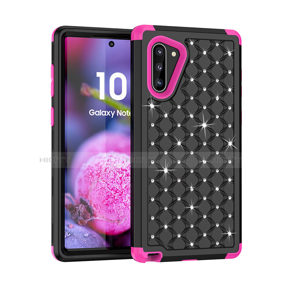 Funda Bumper Silicona y Plastico Carcasa Frontal y Trasera 360 Grados Bling-Bling U01 para Samsung Galaxy Note 10