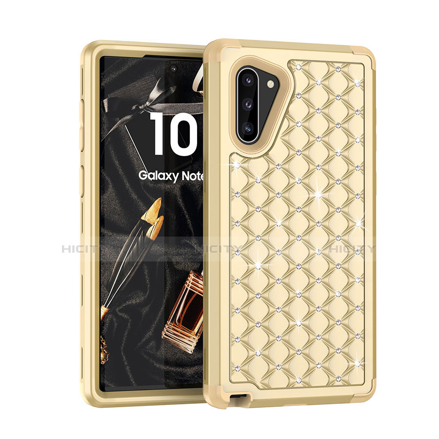 Funda Bumper Silicona y Plastico Carcasa Frontal y Trasera 360 Grados Bling-Bling U01 para Samsung Galaxy Note 10