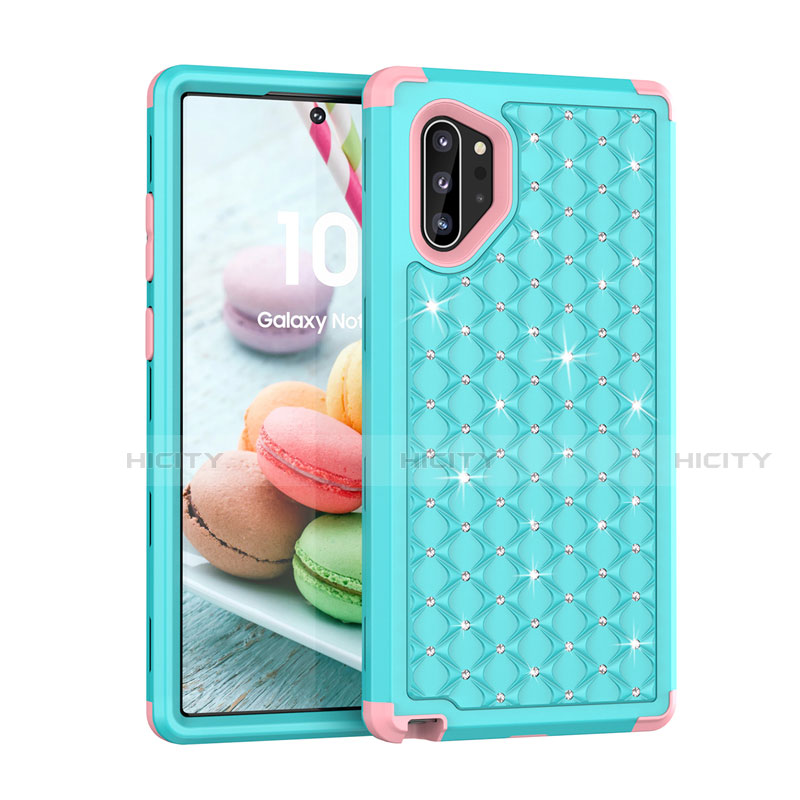 Funda Bumper Silicona y Plastico Carcasa Frontal y Trasera 360 Grados Bling-Bling U01 para Samsung Galaxy Note 10 Plus