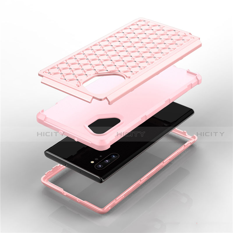 Funda Bumper Silicona y Plastico Carcasa Frontal y Trasera 360 Grados Bling-Bling U01 para Samsung Galaxy Note 10 Plus