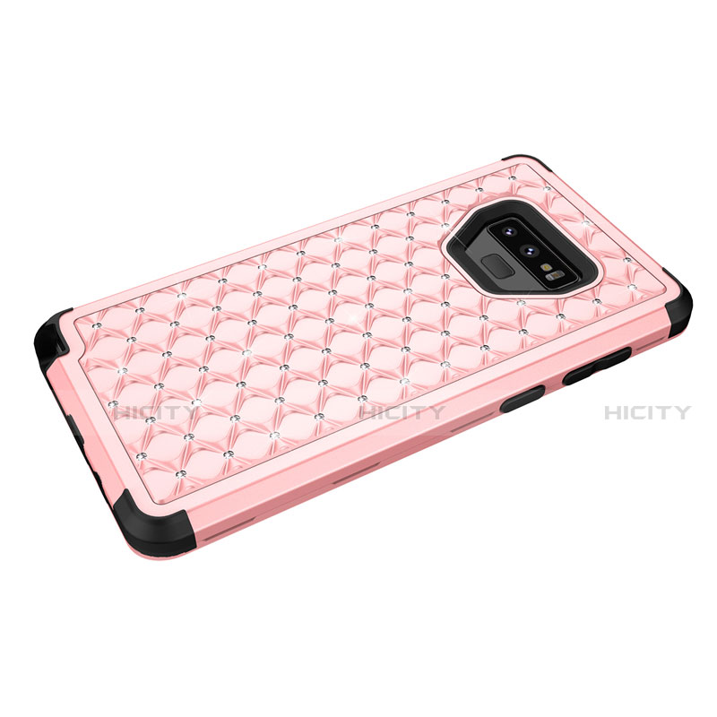 Funda Bumper Silicona y Plastico Carcasa Frontal y Trasera 360 Grados Bling-Bling U01 para Samsung Galaxy Note 9