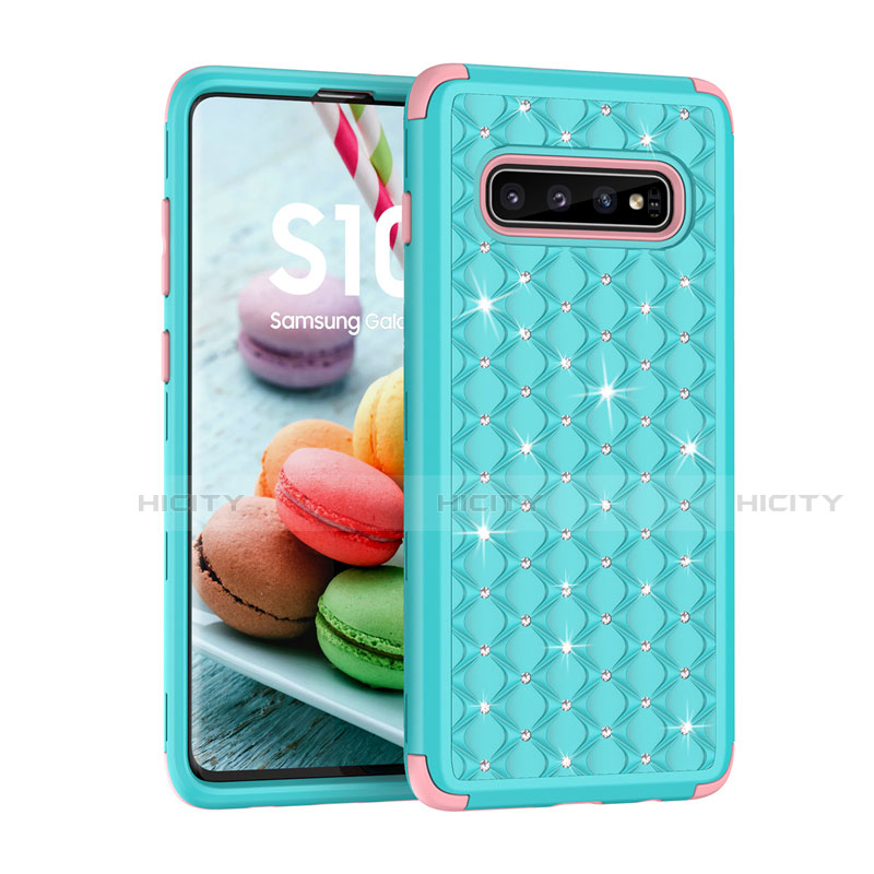 Funda Bumper Silicona y Plastico Carcasa Frontal y Trasera 360 Grados Bling-Bling U01 para Samsung Galaxy S10 5G