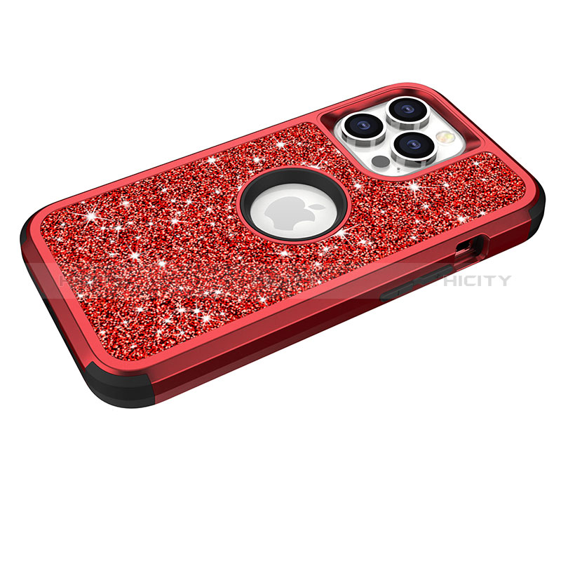 Funda Bumper Silicona y Plastico Carcasa Frontal y Trasera 360 Grados Bling-Bling YJ1 para Apple iPhone 13 Pro Max