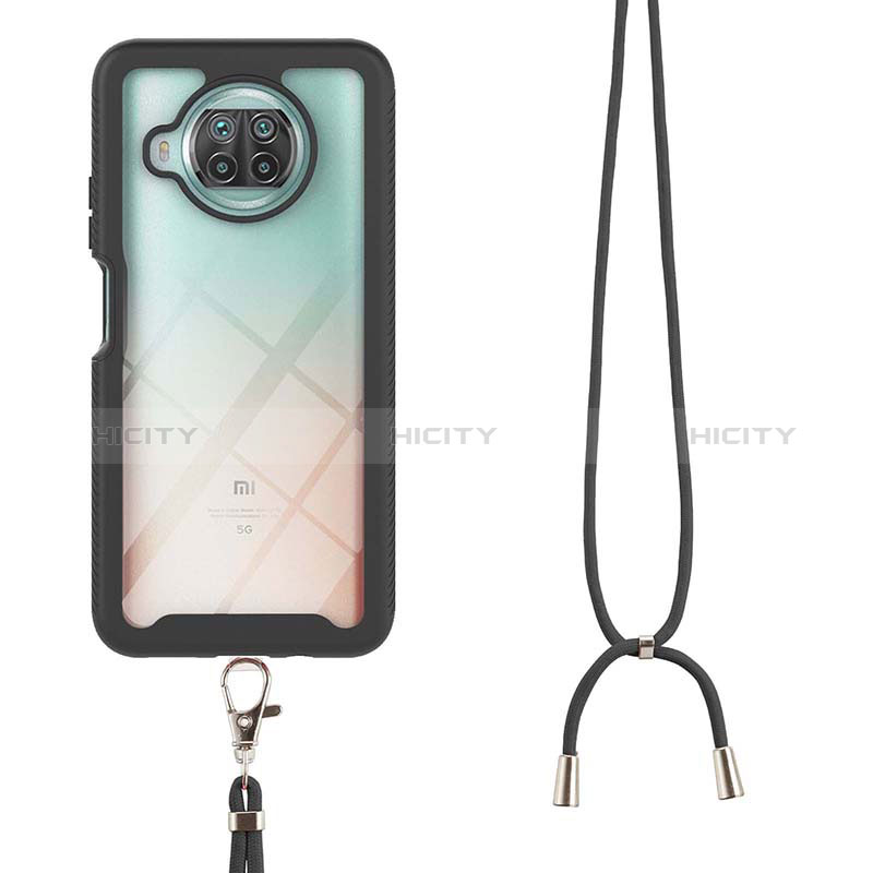 Funda Bumper Silicona y Plastico Carcasa Frontal y Trasera 360 Grados con Acollador Cordon Lanyard para Xiaomi Mi 10i 5G