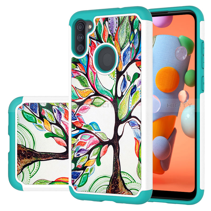 Funda Bumper Silicona y Plastico Carcasa Frontal y Trasera 360 Grados JX1 para Samsung Galaxy A11