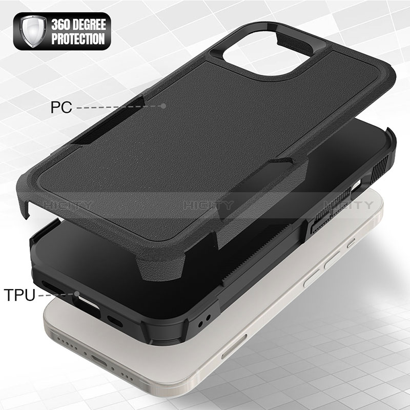 Funda Bumper Silicona y Plastico Carcasa Frontal y Trasera 360 Grados MQ1 para Apple iPhone 14 Plus