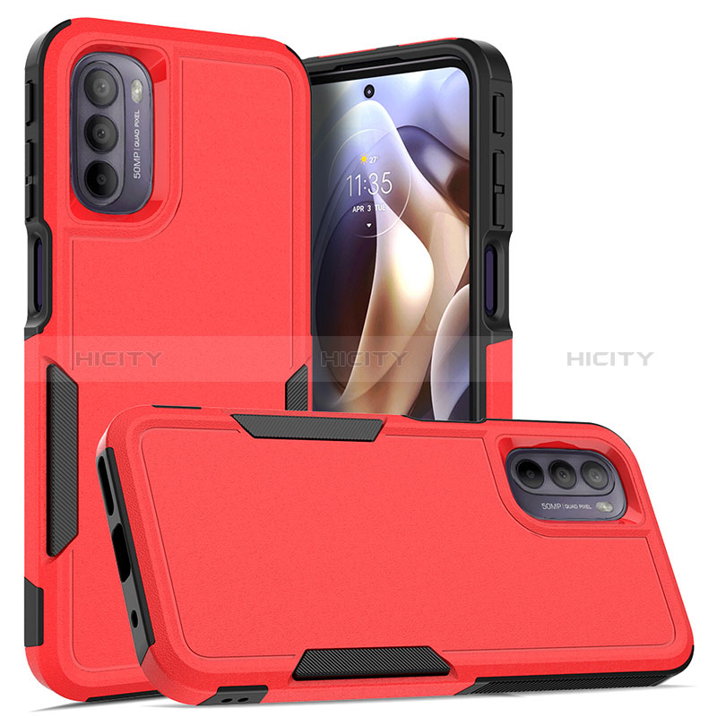 Funda Bumper Silicona y Plastico Carcasa Frontal y Trasera 360 Grados MQ1 para Motorola Moto G41