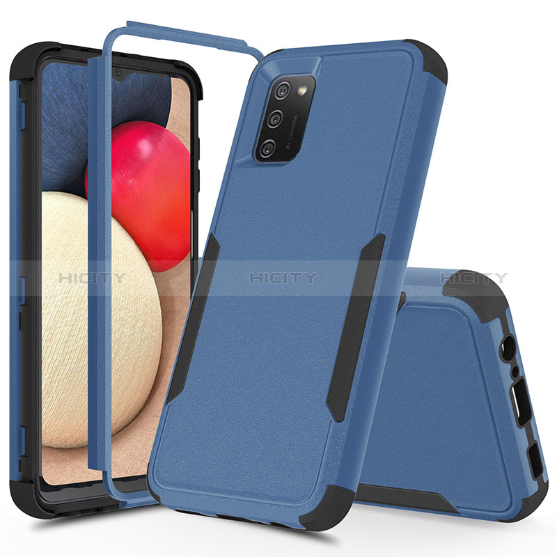 Funda Bumper Silicona y Plastico Carcasa Frontal y Trasera 360 Grados MQ1 para Samsung Galaxy A02s