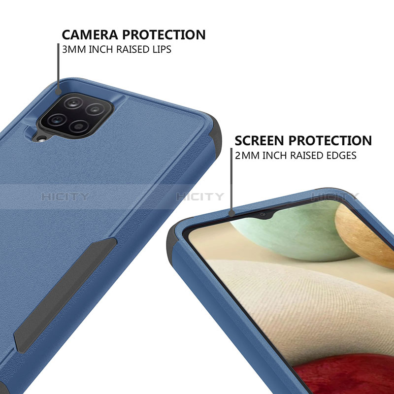 Funda Bumper Silicona y Plastico Carcasa Frontal y Trasera 360 Grados MQ1 para Samsung Galaxy A12