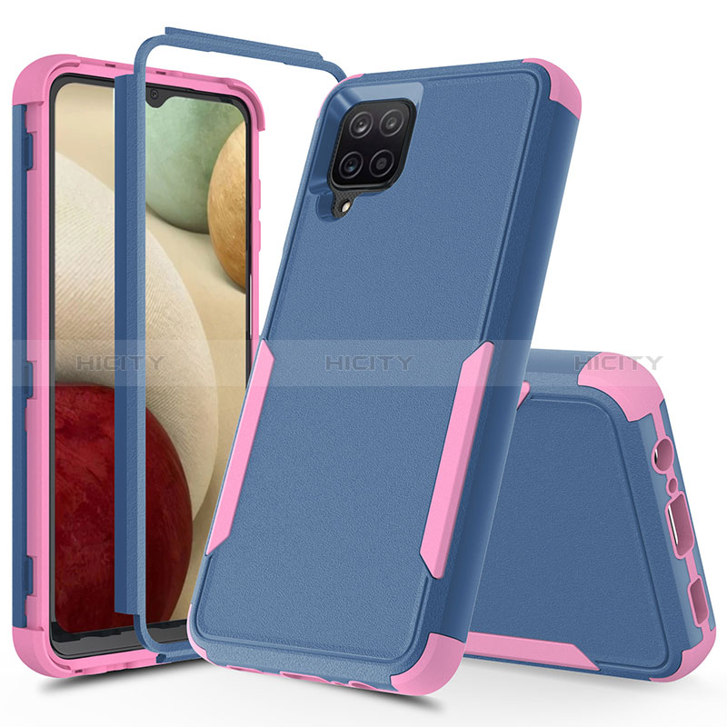 Funda Bumper Silicona y Plastico Carcasa Frontal y Trasera 360 Grados MQ1 para Samsung Galaxy M12