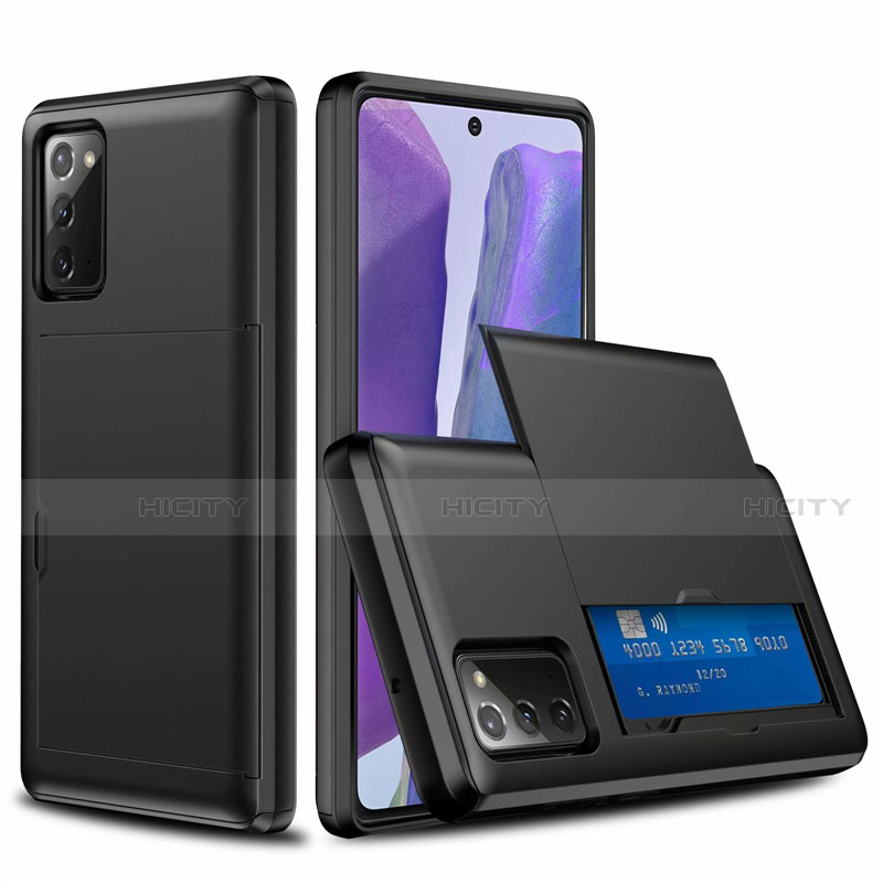Funda Bumper Silicona y Plastico Carcasa Frontal y Trasera 360 Grados N01 para Samsung Galaxy Note 20 5G Negro