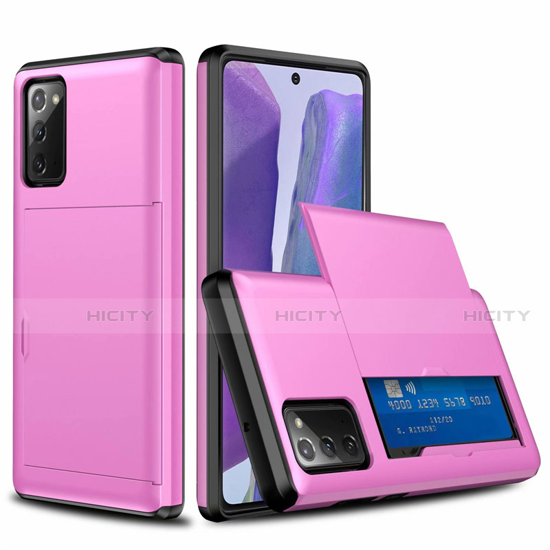 Funda Bumper Silicona y Plastico Carcasa Frontal y Trasera 360 Grados N01 para Samsung Galaxy Note 20 5G Rosa